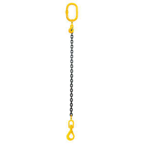 Chain sling 1-leg with swivel ball bearing safety hook