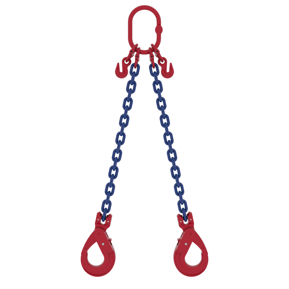 Chain sling 2-leg with safety hook, grade 10