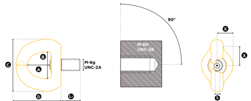 Scheme of the fall protection anchorage point PE.SEB