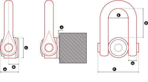 Scheme of the Weld-on Swivel Hoist Ring Codipro WE DSS