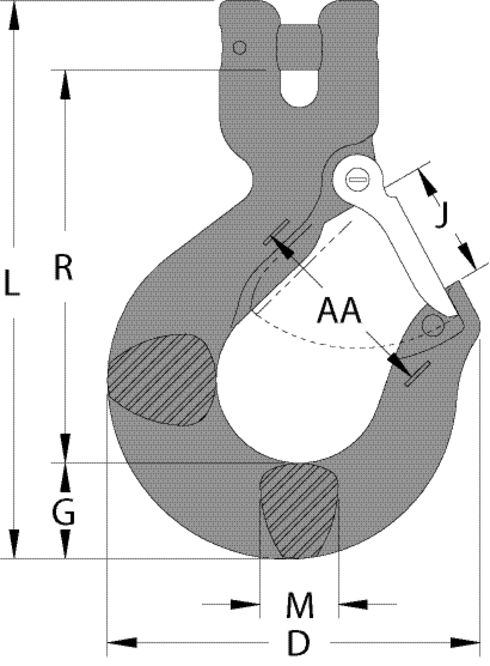Clevis sling hook Platinum L-1339_drawing