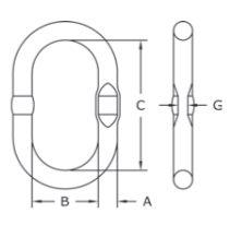 Crosby A-344 Welded Master Link measurements