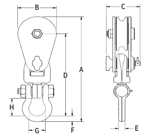 McKissick 419 Light Champion Snatch Block measurements