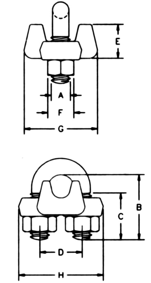 Wire Rope Clip Crosby G-450 blueprint