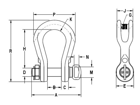 Shackle Wide Body drawing