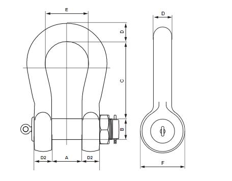 Shackle Crosby S-2135 blueprint