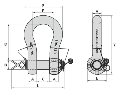 GN H14 Shackle ROV Sling Protector with Fishtail - Wide Body blueprint