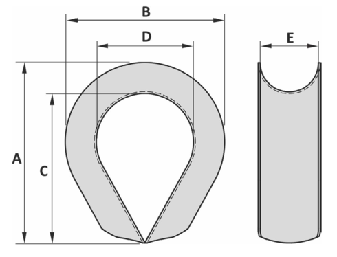 Thimble K3 Heavy Duty from GN Rope Fittings blueprint