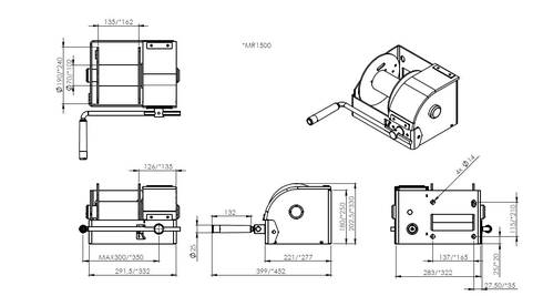 Hand winch MR500-5000 drawing