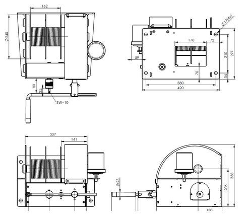 Battery drill winch DW1000 drawing