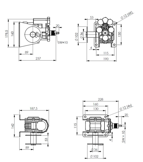 Battery Drill Winch WA200 drawing