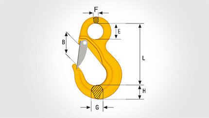 Gunnebo Sling Hook EKN Classic with Latch blueprint