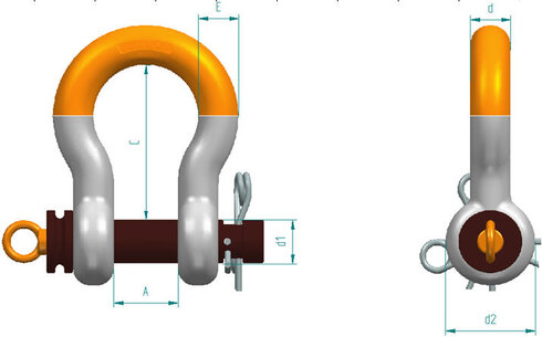 ROV Release Shackle no 863 Gunnebo measurements