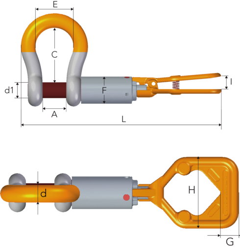 ROV Retrieve Shackle no 861, Gunnebo measurements