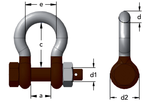 Arctic Shackle No 856 Gunnebo measurements