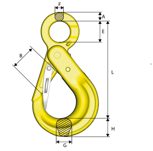 High quality painted and quenched double latch BK-hook with recessed trigger. Available in stock
