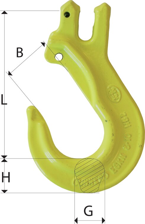 Grabiq Sling Hook EGK Grade 10 measurements
