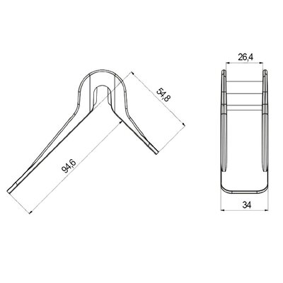 Plastic corner protector for lashing systems 25 mm