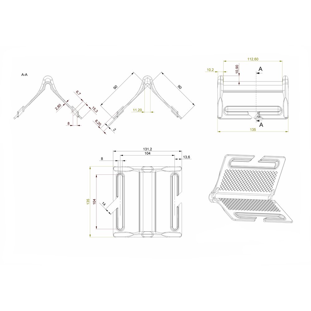 Plastic corner protector for lashing systems 100 mm