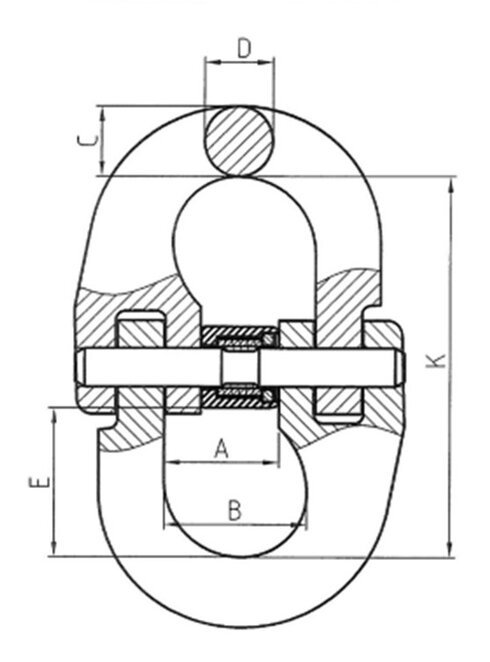 Clevis Self-locking Hook POWERTEX drawing