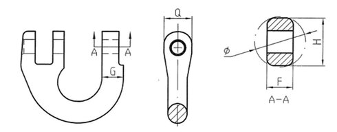 Connecting Link POWERTEX C, half-parts drawing