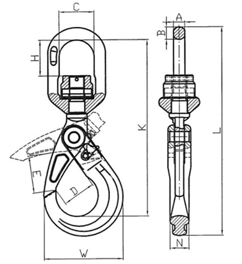 Swivel Self-locking Hook POWERTEX SLS-B