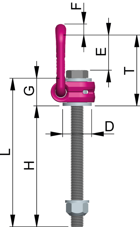 Lifting eyebolt RUD VLBG-PLUS LONG extended bolt edition.