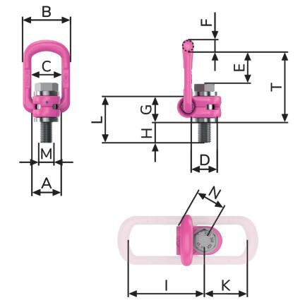 Lifting Eye RUD VLBG-Z, UNC thread blueprint