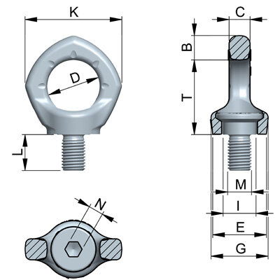 Eye Bolt RUD INOX-STAR Metric Thread blueprint