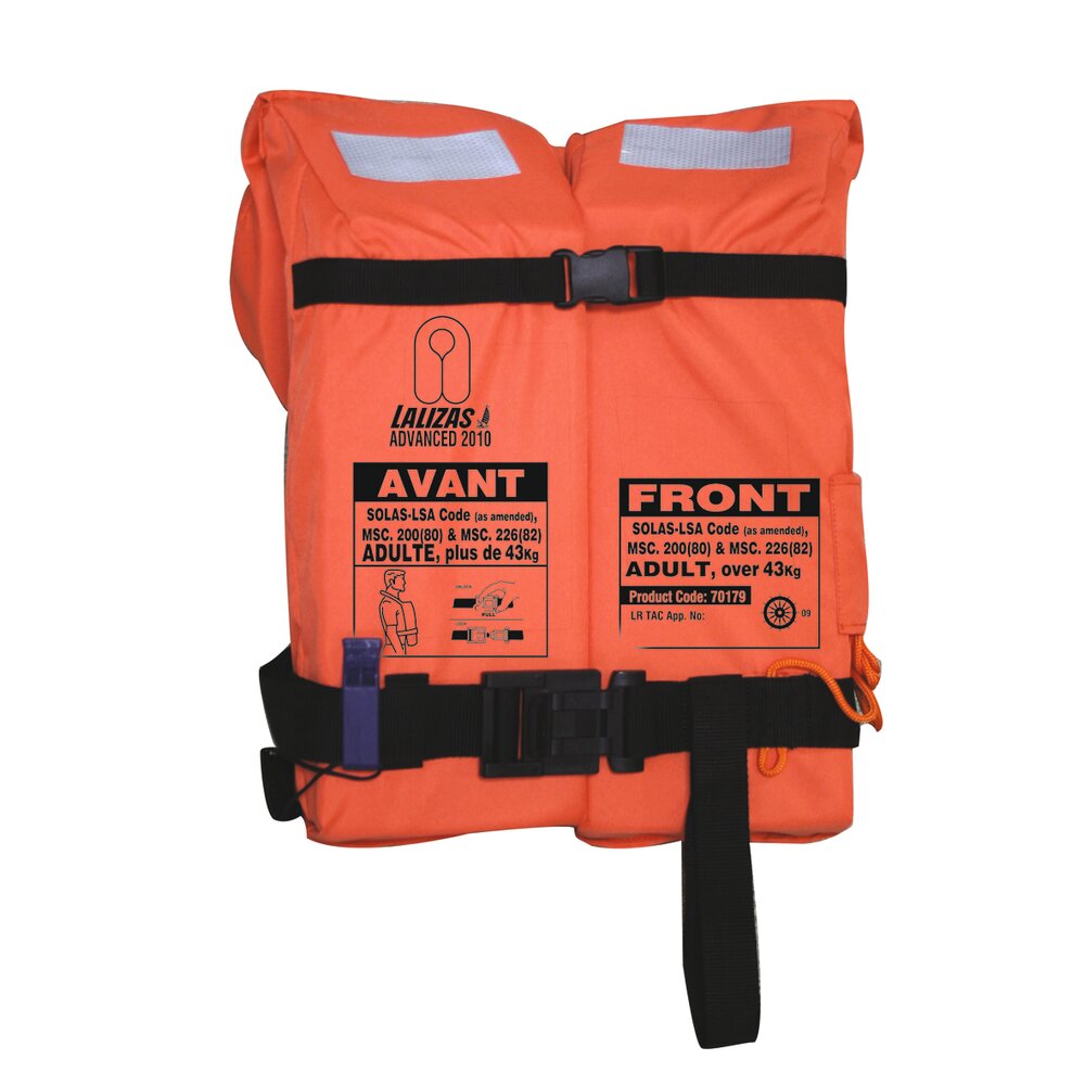 Folding Lifejacket SOLAS-(LSA Code) 2010. Specifically manufactured to be easily stored.