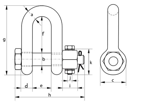 Standard D-Sjækkel tegning