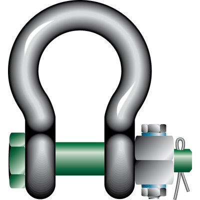 Standard bow shackles with safety bolt and fixed nut G-4143