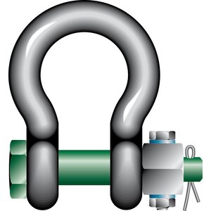 Standard bow shackles with safety bolt and fixed nut G-4143