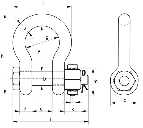 Super Bow Shackles drawing