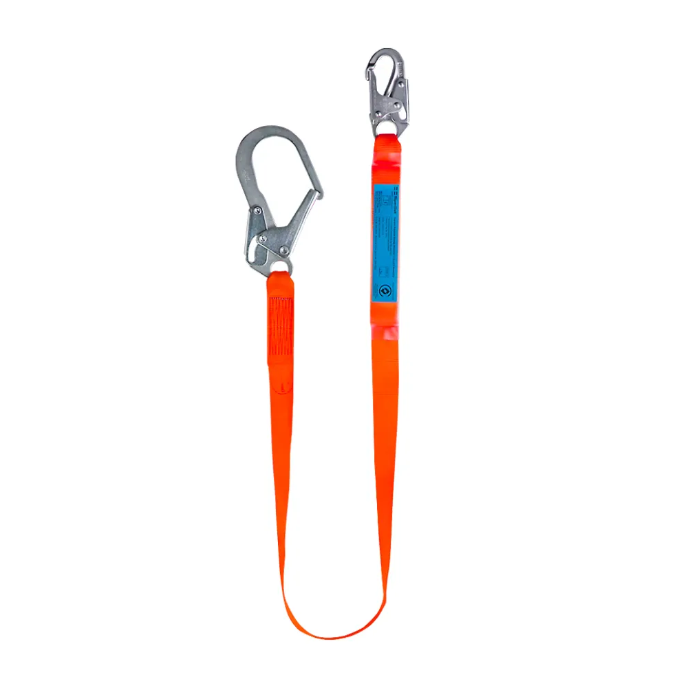 Fall arrest energy absorbing web lanyard with Double action scaff hook