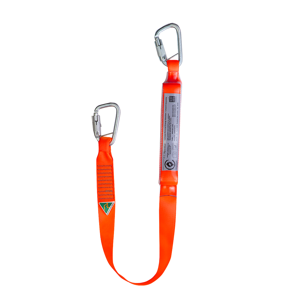 Single webbing lanyard with karabiners