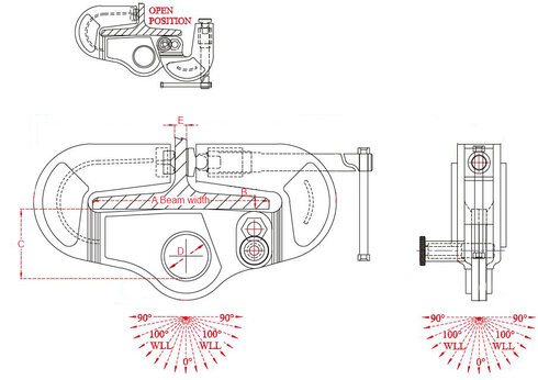 Drawing beam clamp type Superclamp Universal