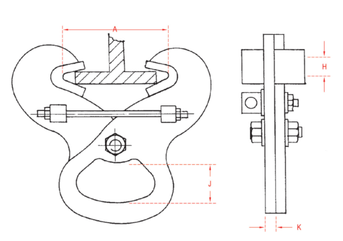 Girder Clamp Superclamp PFC drawing