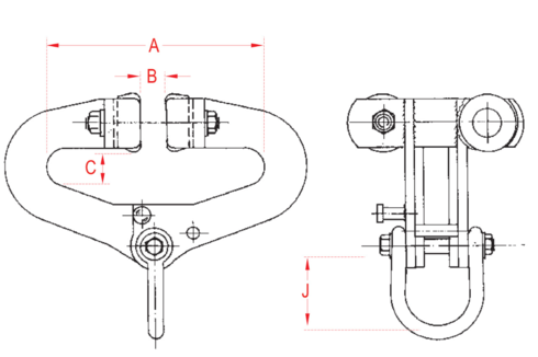 Autolock runway beam trolley Superclamp A measurements.