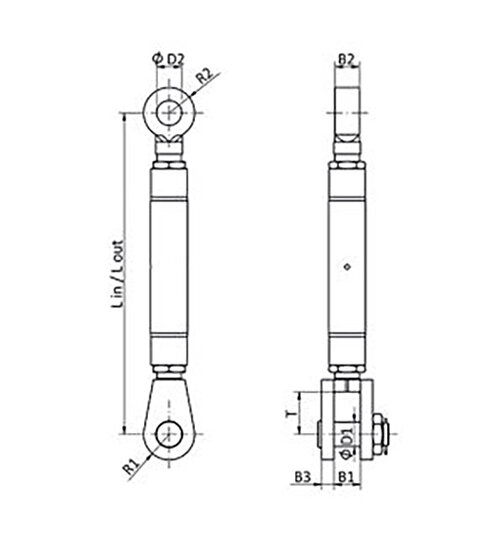 Turnbuckle T2 Heavy Duty drawing