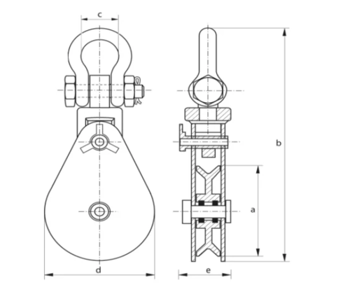 Snatch block (P-6951) drawing