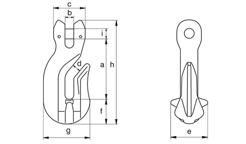 Clevis Grab Hook CRC drawing