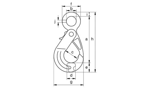 Self Locking Hook XLO with eye drawing