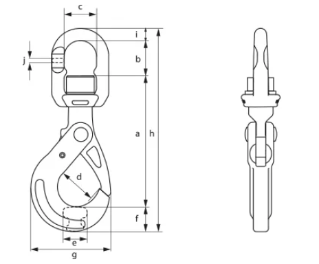 Self Locking Hook SE RT - UXLERT drawing Self Locking Hook SE RT - UXLERT drawing