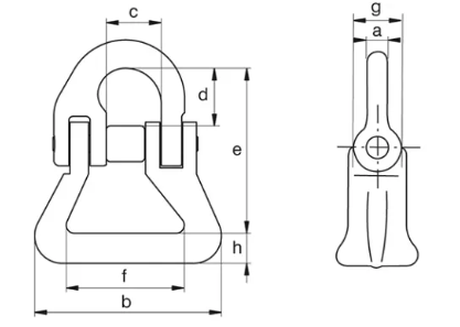 Round Web Sling Connecting Link Green Pin® MJS drawing