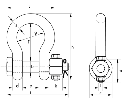 Polar Bow Shackles drawing