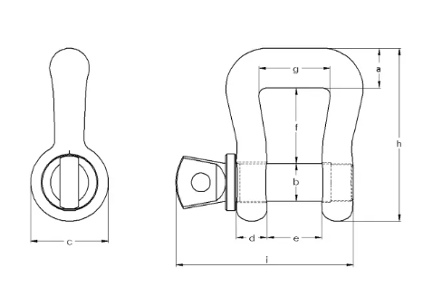 Web Sling Shackle SC P-5461 drawing