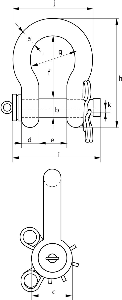 ROV Release Polar Shackles P-5363 drawing