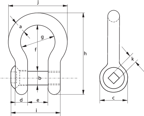 Sunken Hole Shackles G-4169 drawing