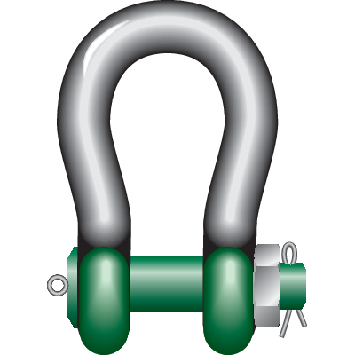 Heavy Duty Bow Shackle BN Green Pin Polar® P-6031